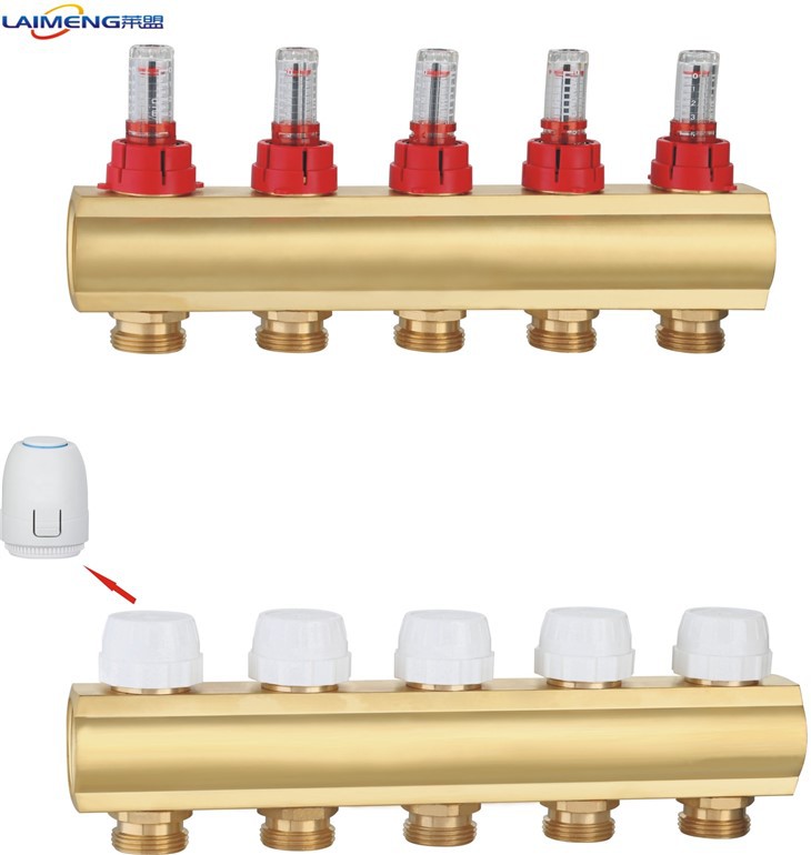 Brass Manifold With Flowmeter